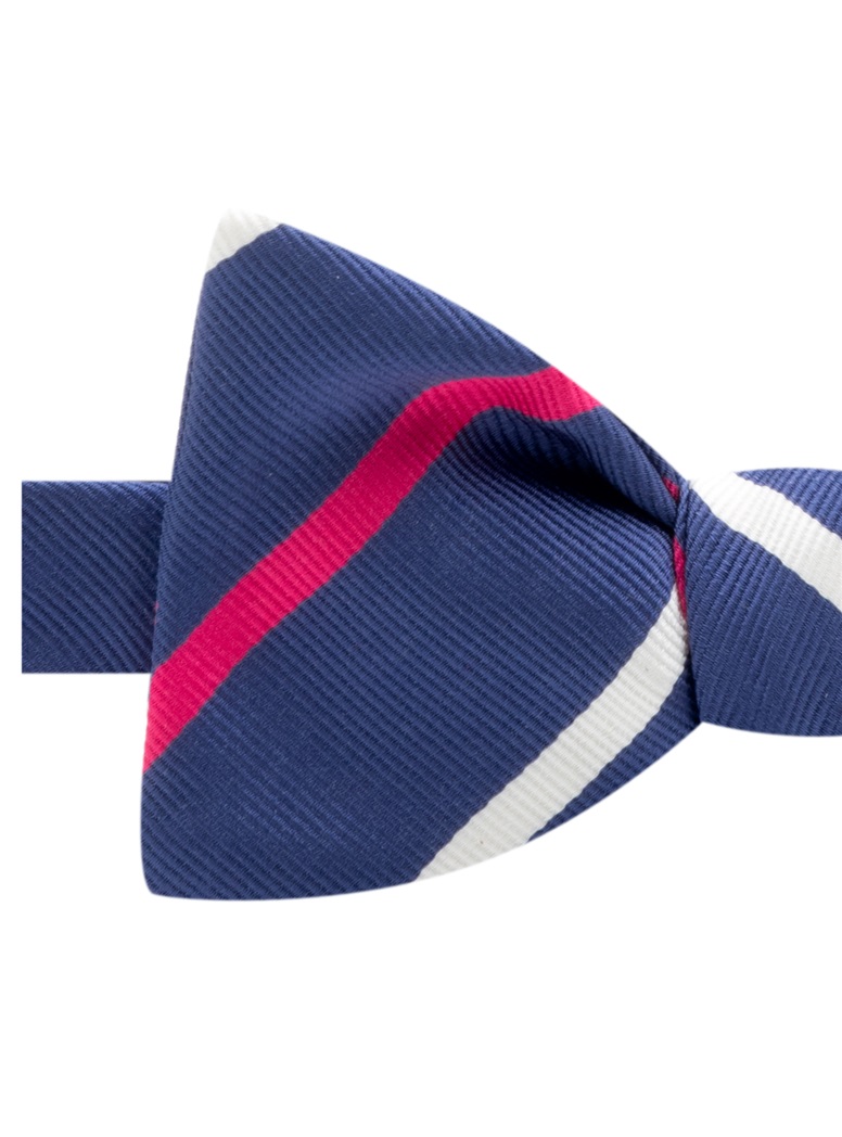 Silk Bar Striped Bow Tie in Royal Blue