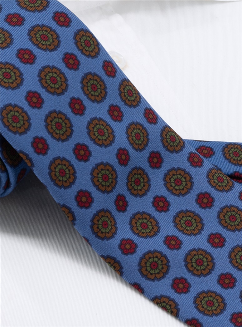 Silk Neat Tie in Cobalt