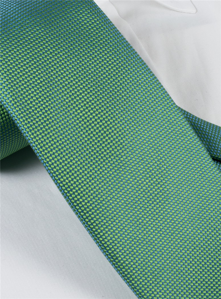 Silk Basketweave Tie in Grass