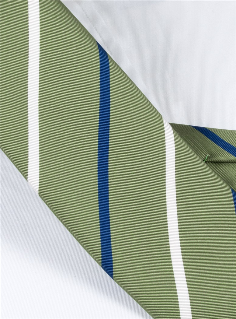 Mogador Double Striped Tie in Olive