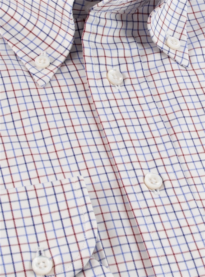 Red and Blue Tattersall Button down