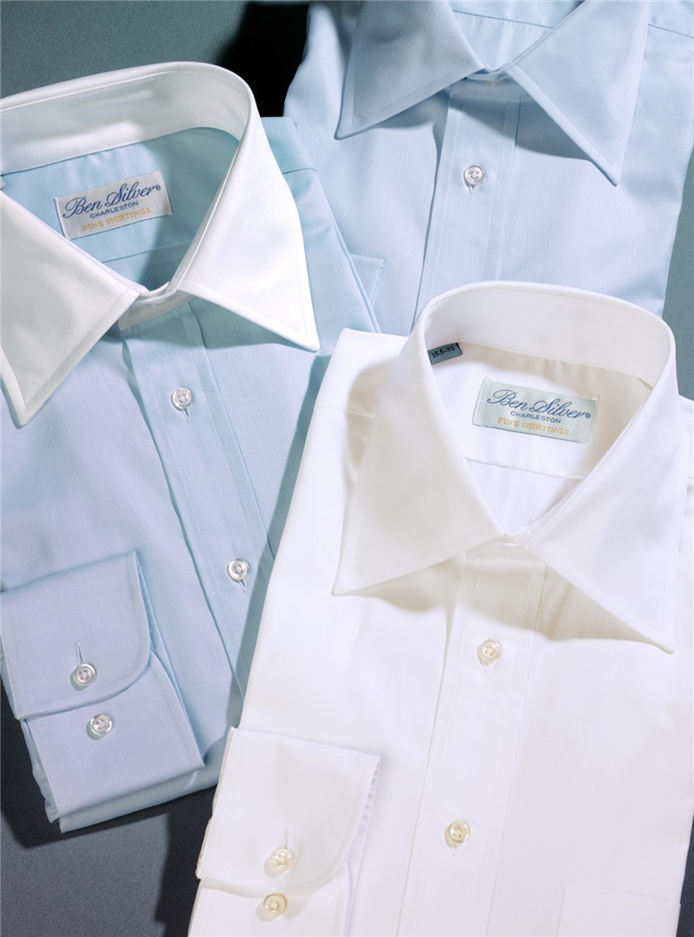 Classic Blue Twill with White Kelly Collar