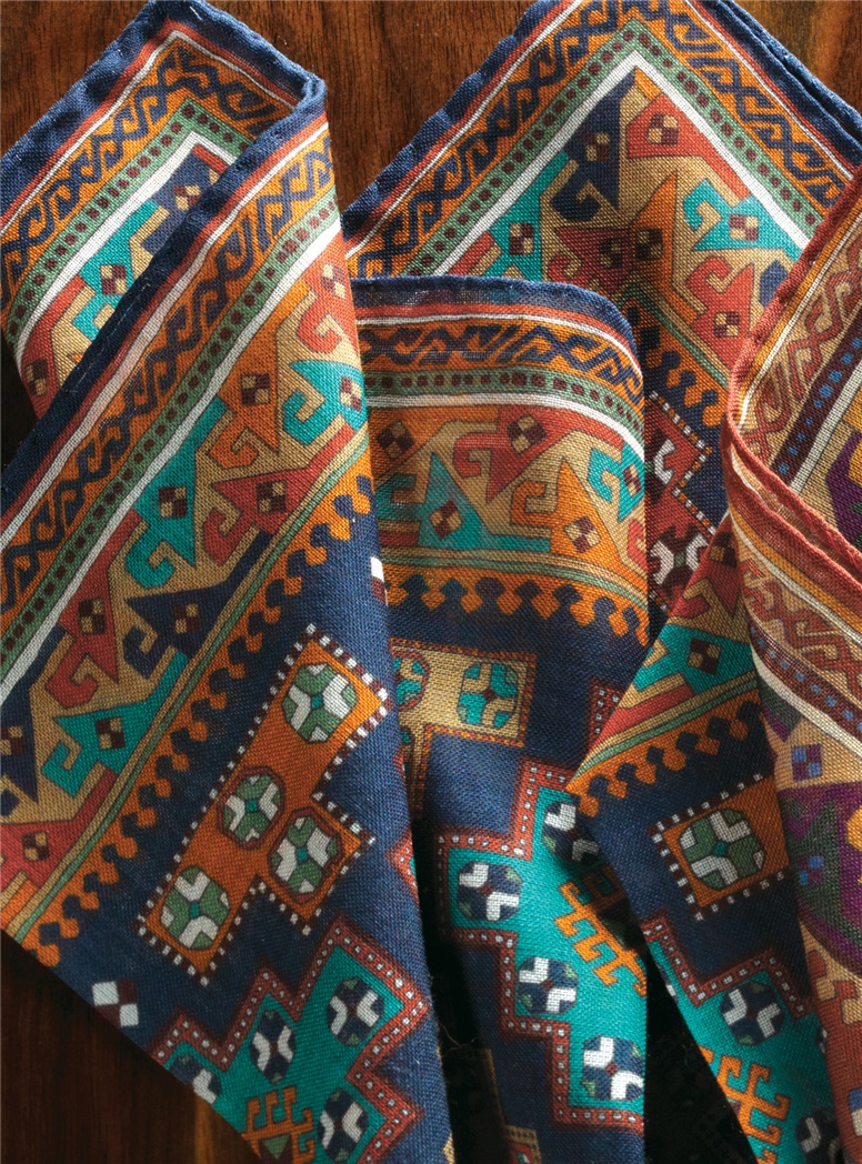 Wool and Silk Motif Printed Pocket Squares