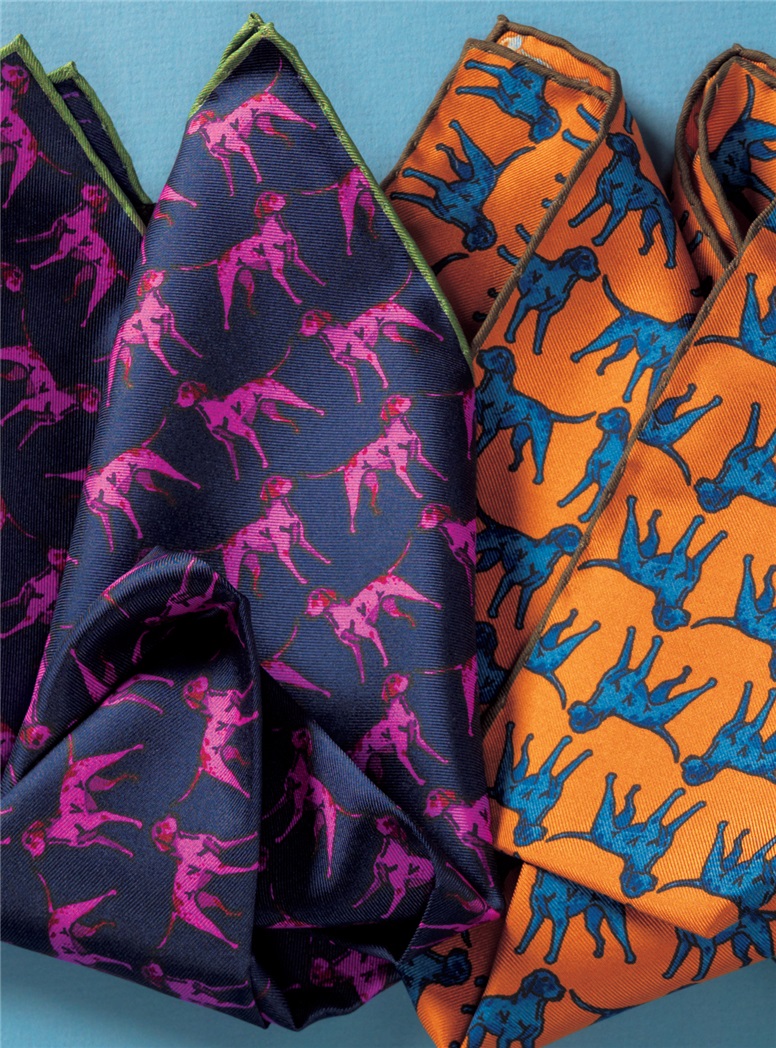 Silk Sporting Dog Pocket Squares
