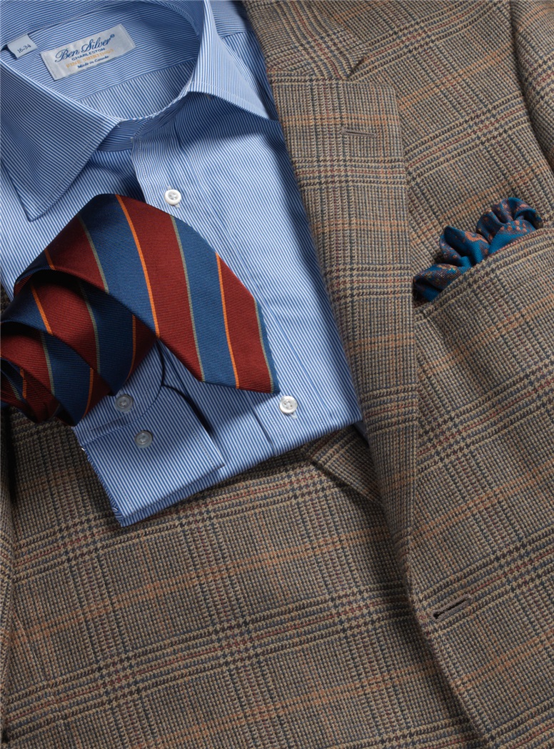 Tan and Charcoal Glen Plaid Cashmere Sport Coat - The Ben Silver Collection