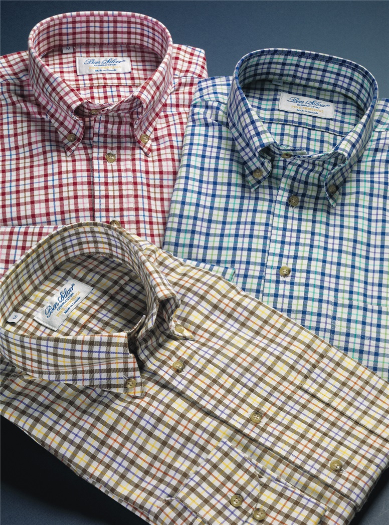Brushed Cotton Plaid Button Down in Ruby