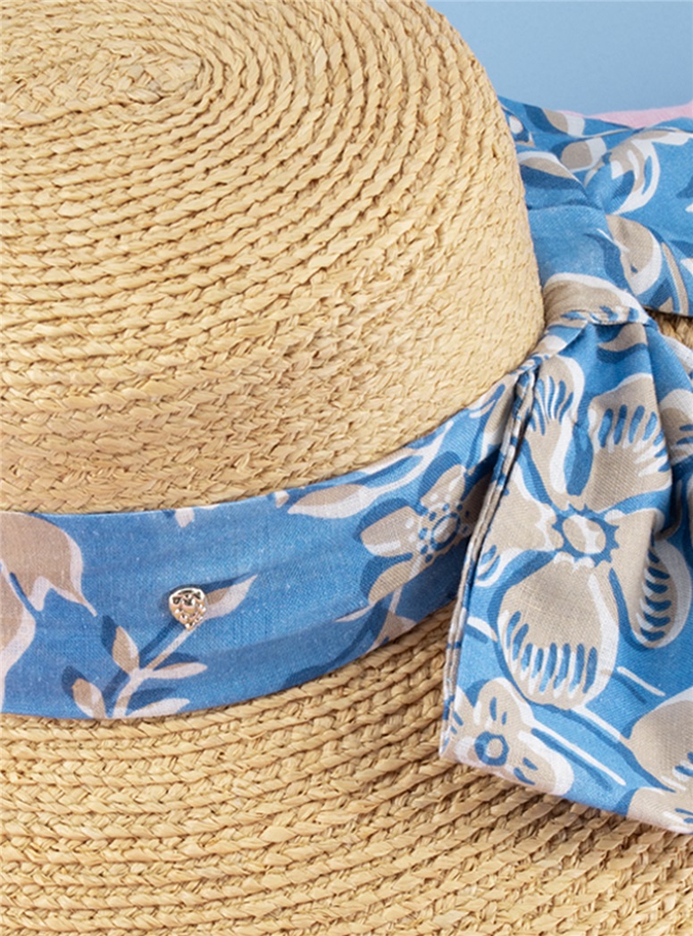 Raffia Sun Hat with Liberty Ribbon