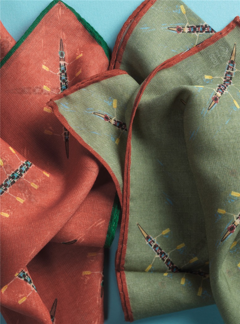 Cotton and Cashmere Rowing Motif Pocket Squares