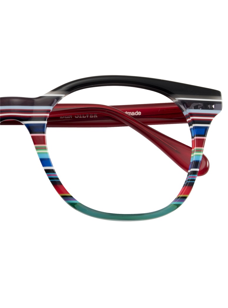 Multi-Colored Handmade Frame in Black, Grey, White and REd