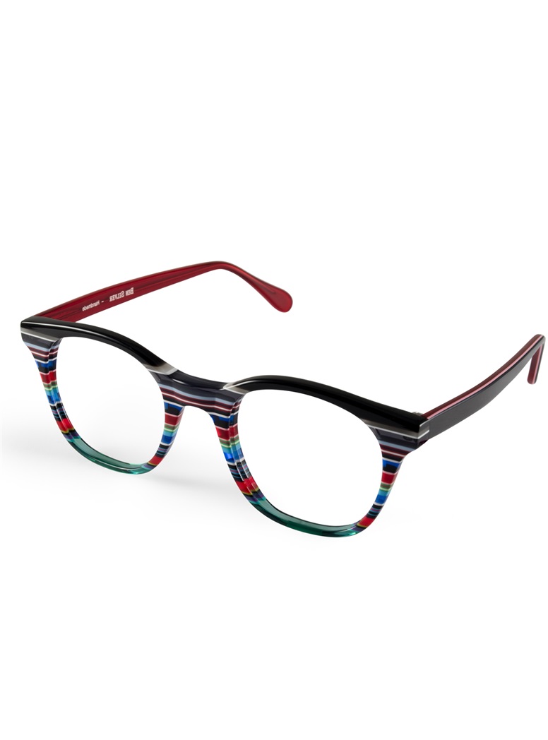 Multi-Colored Handmade Frame in Black, Grey, White and REd