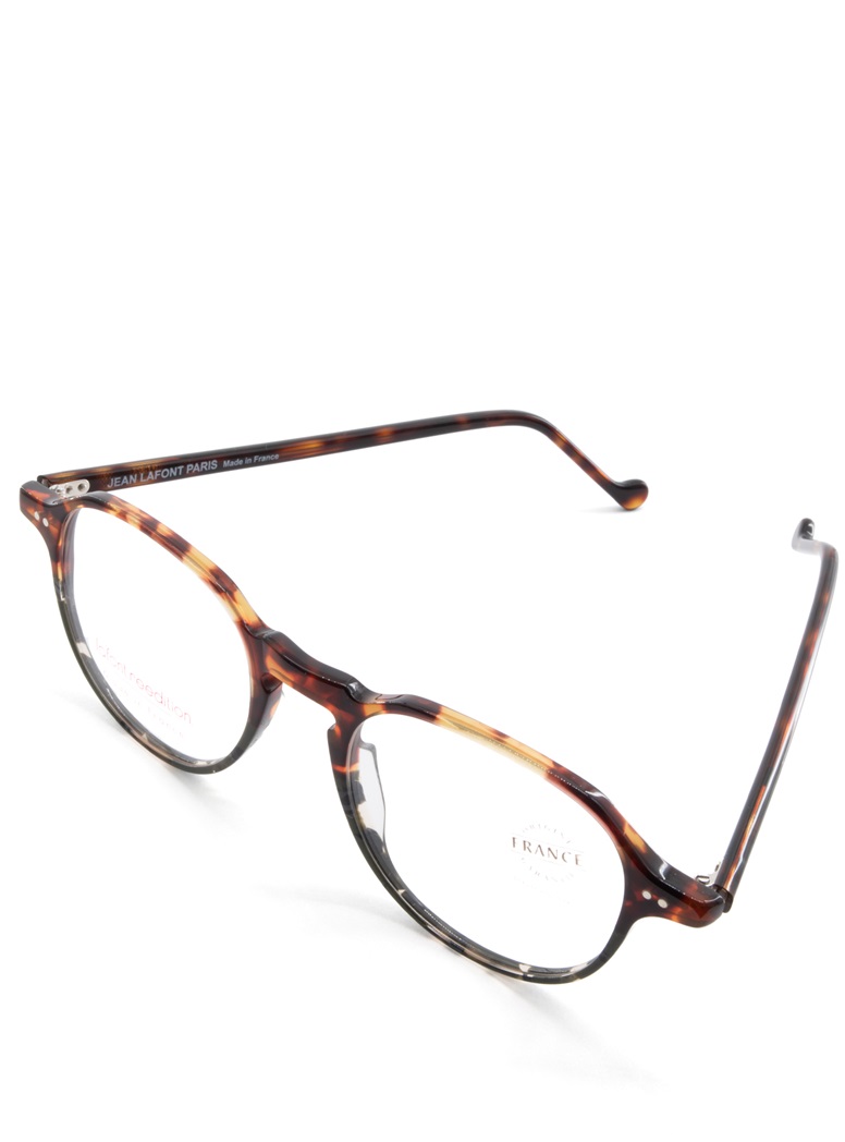 Delicate Semi Square Frame in Mahogany Tortoise and Green