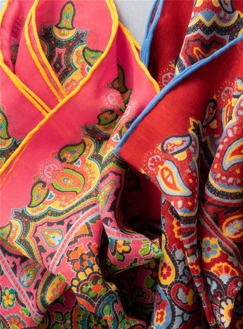 Cotton and Cashmere Paisley Pocket Squares