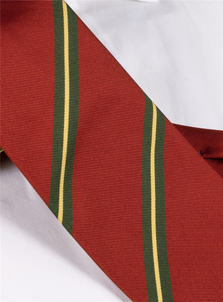 Mogador Silk Striped Tie in Cranberry