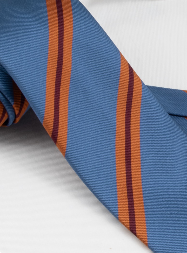Silk Striped Tie in Periwinkle