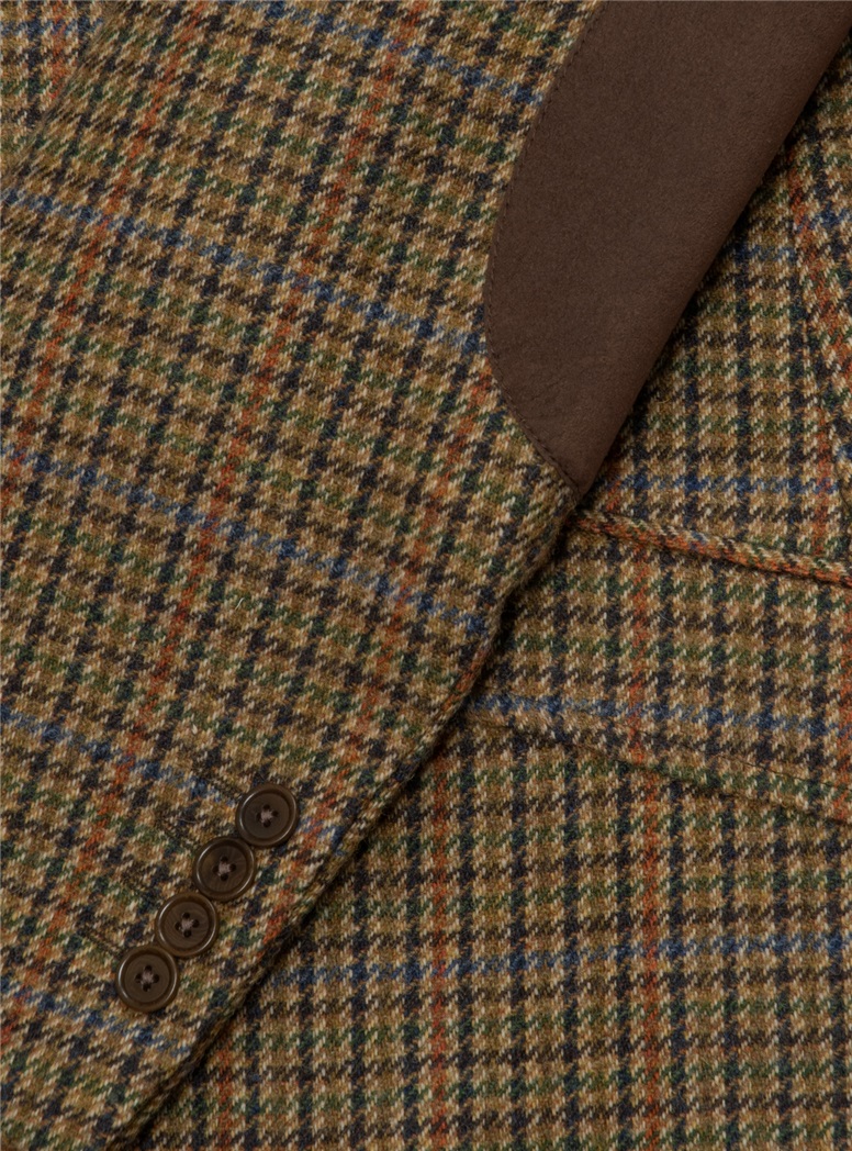Brown Check Wool Tweed Jacket