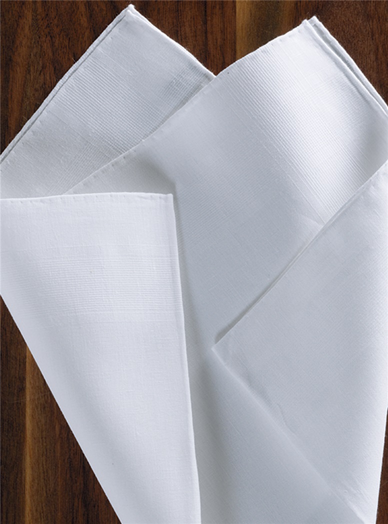 White Linen Engineered Pocket Square