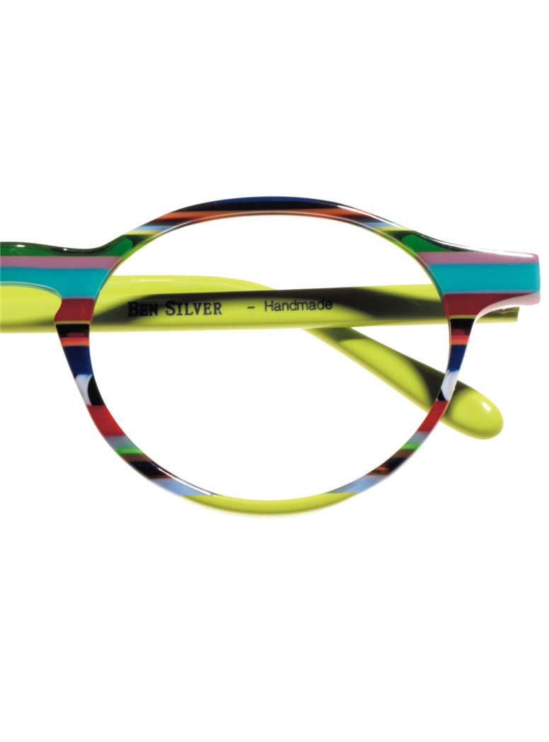 Multi-Colored Handmade Frame in Lime and Aqua