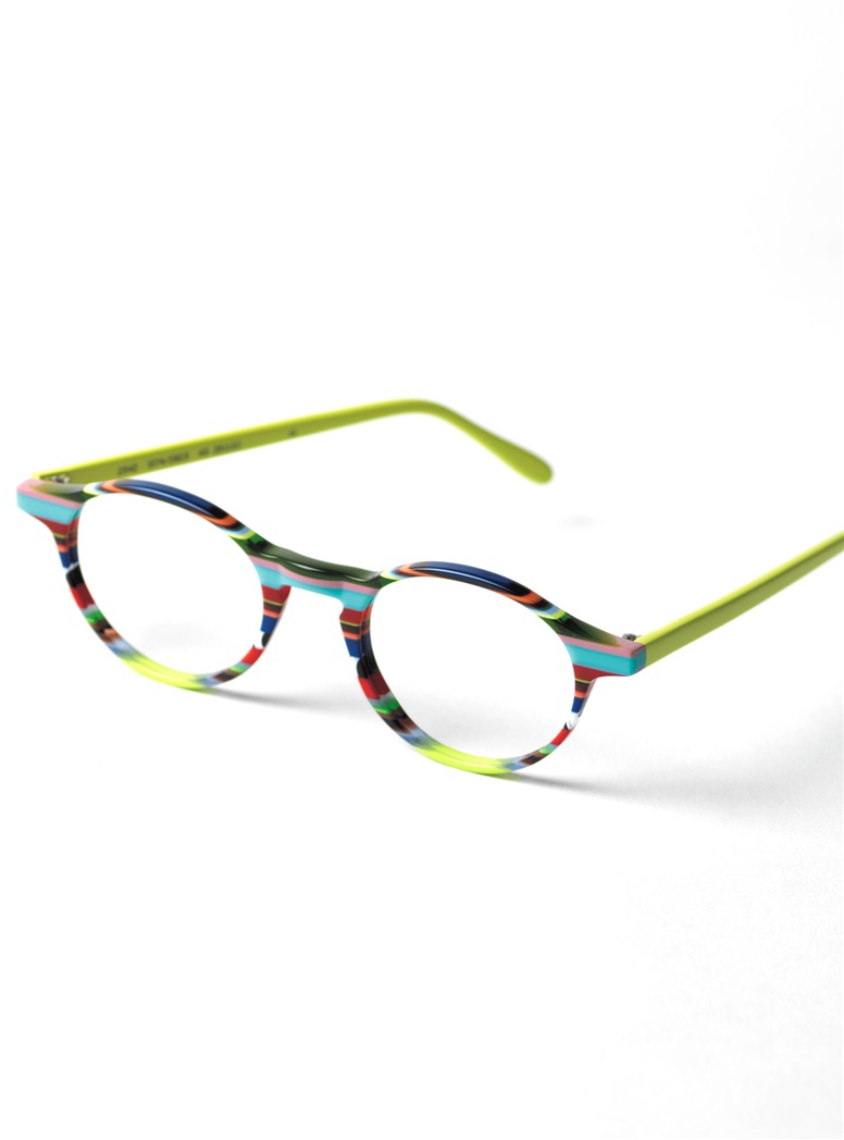 Multi-Colored Handmade Frame in Lime and Aqua