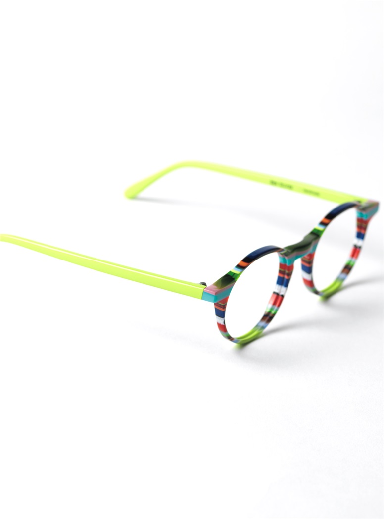 Multi-Colored Handmade Frame in Lime and Aqua