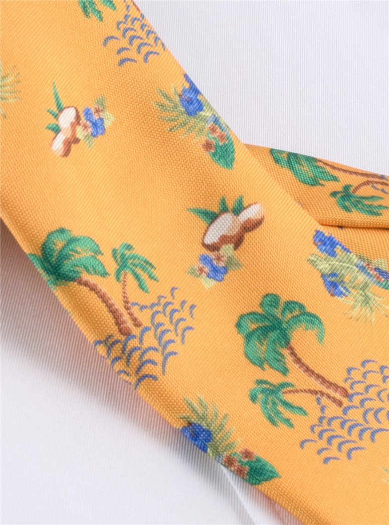 Silk Print Luau Tie in Sun