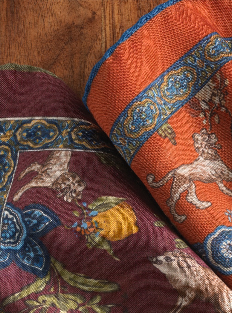 Wool and Silk Woodland Pocket Square