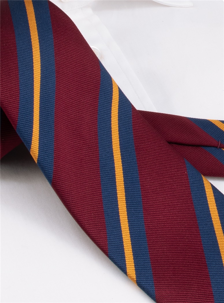 Silk Striped Tie in Wine
