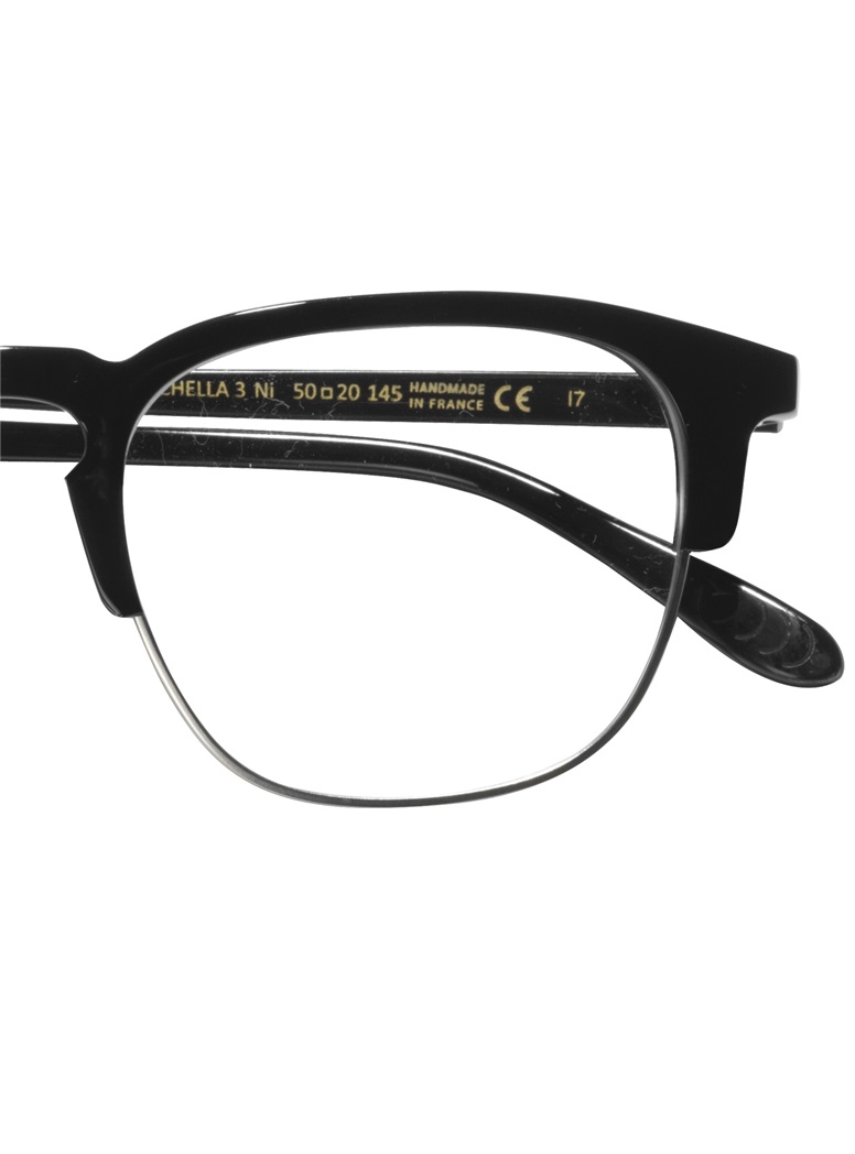 Traditional Brow Frame in Black with Silver Rim