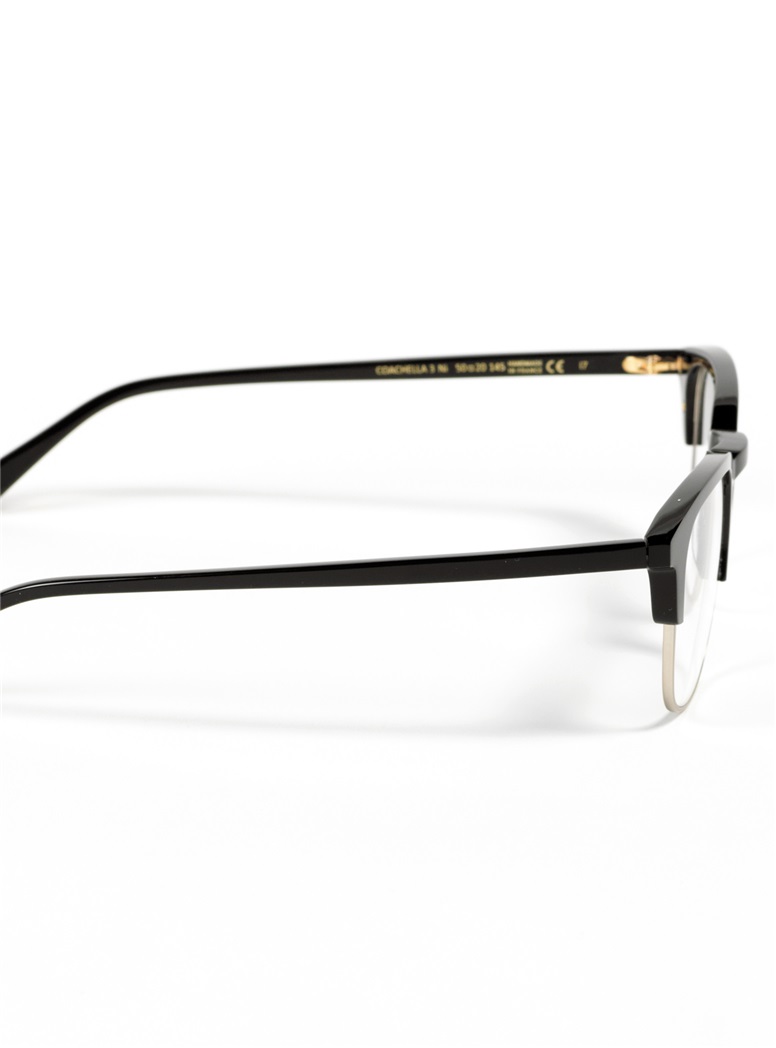 Traditional Brow Frame in Black with Silver Rim