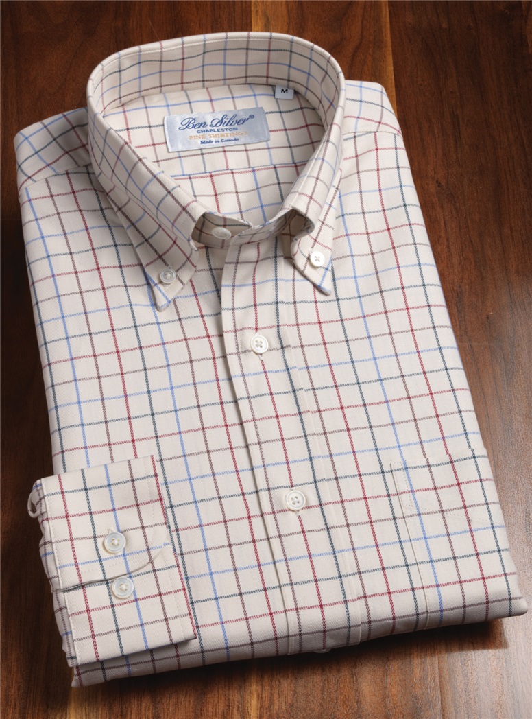 Multi-Color Check Brushed Cotton Button Down