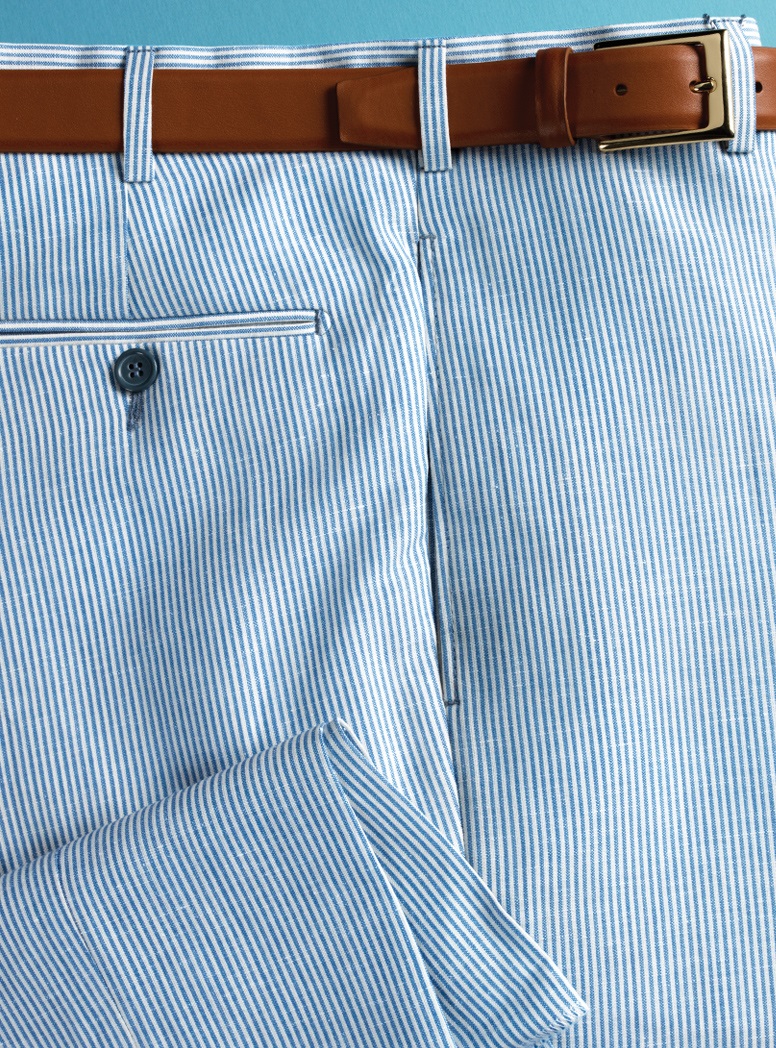 Wool and Linen Bengal Stripe Trousers