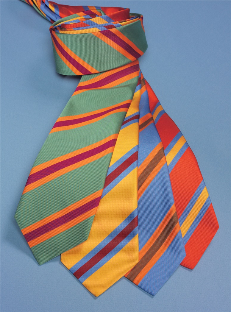 Mogador Silk Stripe Tie in Pastel