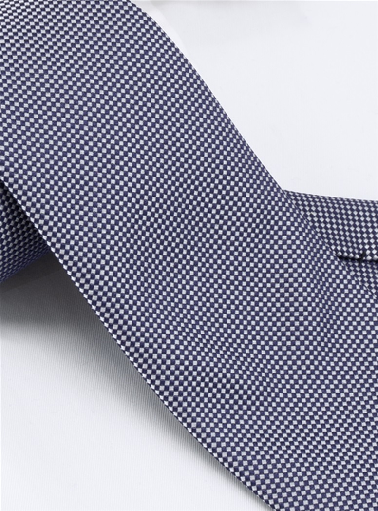 Silk Basketweave Tie in Navy