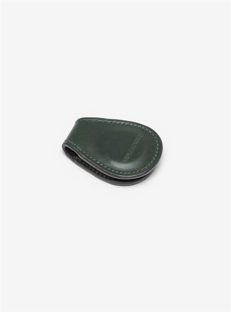 Leather Money Clip in Green