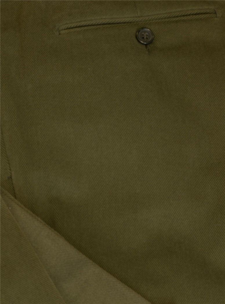 Olive Green Steep Twill Cotton Trousers