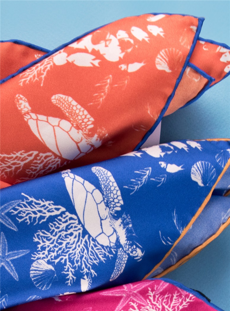 Silk Sea Turtle Pocket Squares