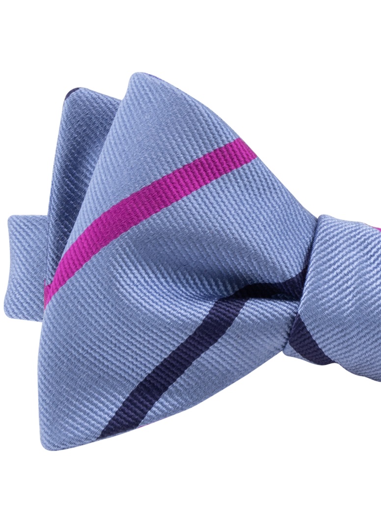 Silk Bar Striped Bow Tie in Dawn
