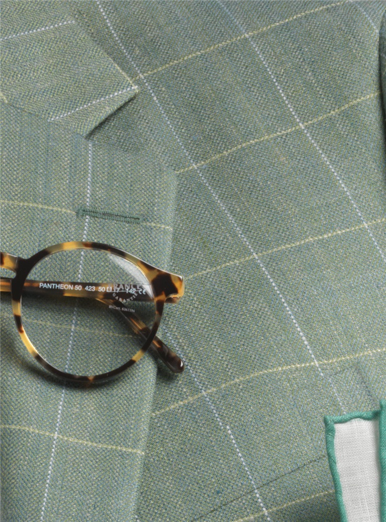 Sage Sport Coat with Cream Windowpanes