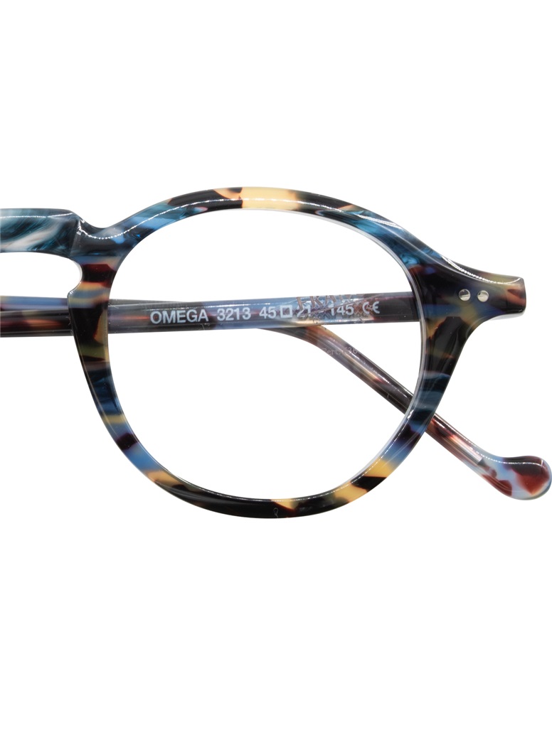 Nearly Round Bold Frame in Ocean Tortoise