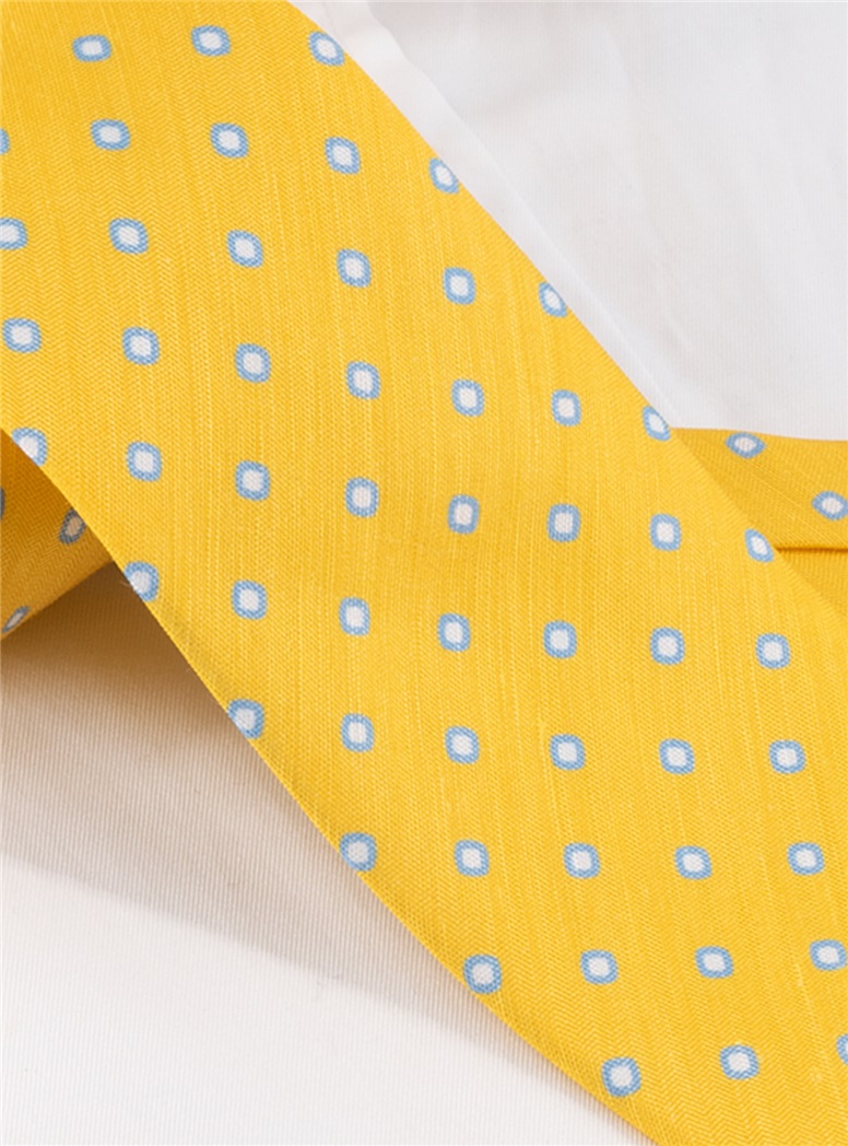 Silk and Linen Dot Tie in Sun
