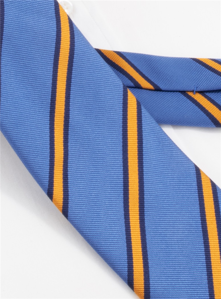 Silk Striped Tie in Cornflower