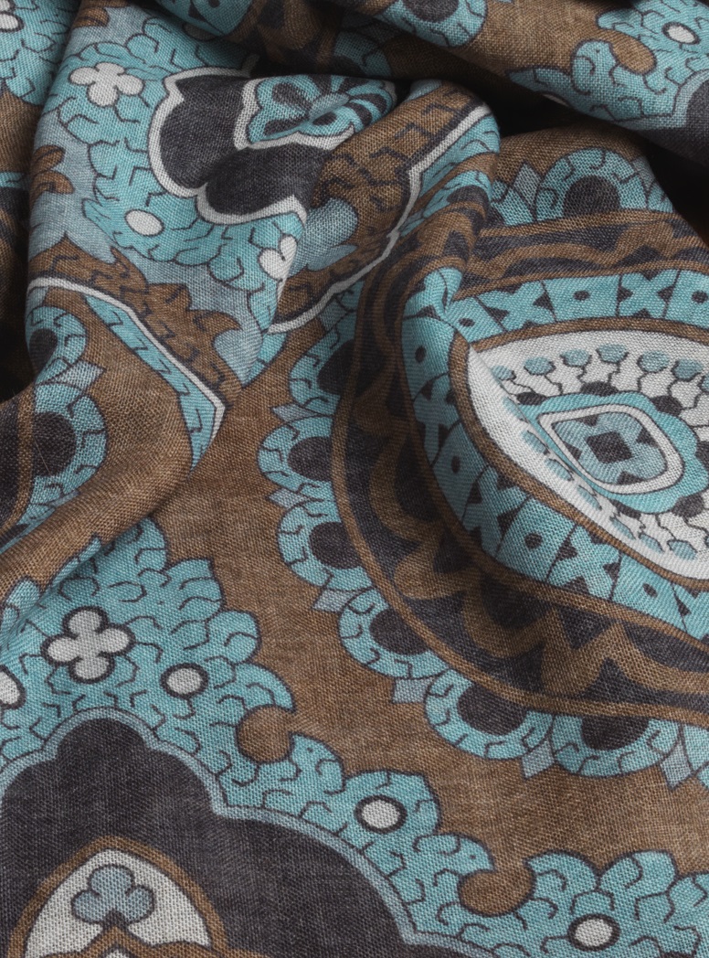 Wool Scarf in a Medallion Motif