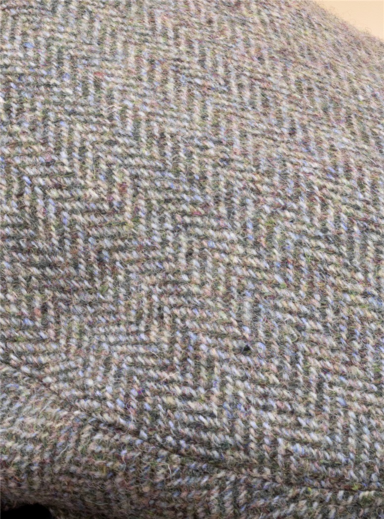 Wool Aberford Green and Blue Herringbone Cap