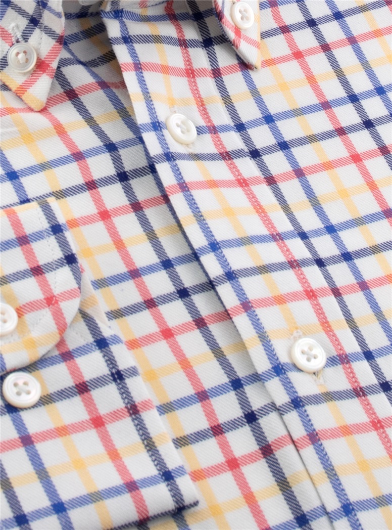 Boy's Blue and Yellow Large Graph Check Shirt - The Ben Silver Collection