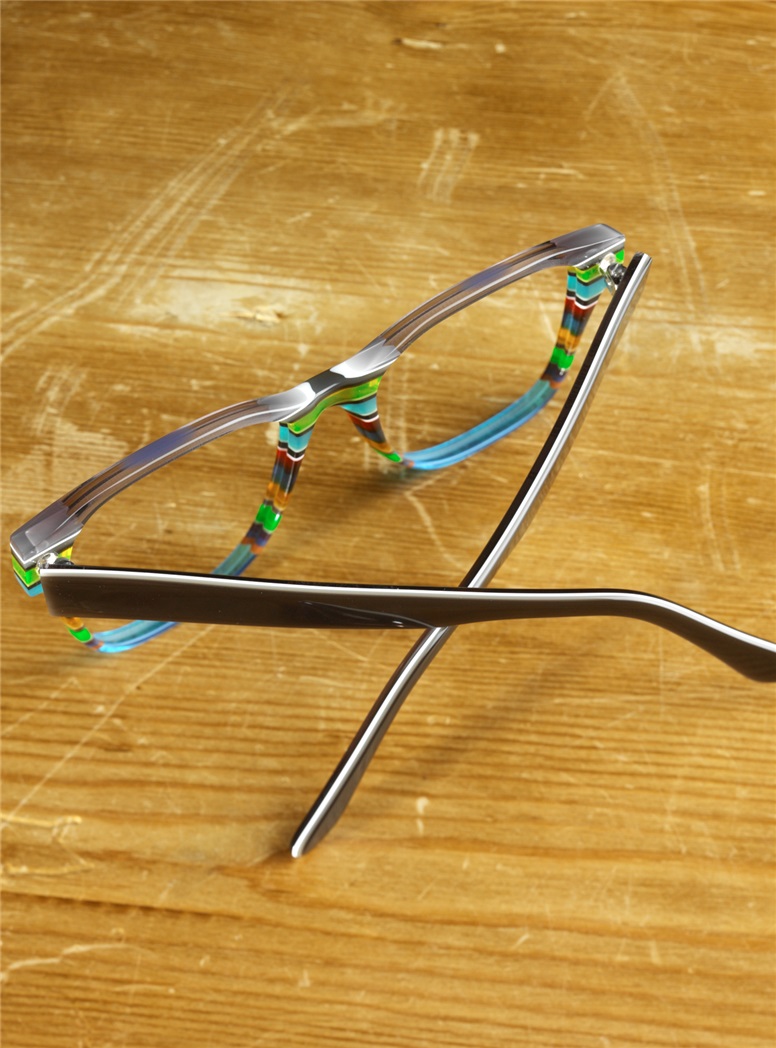 Multi-Colored Handmade Frame in Aqua and Grey