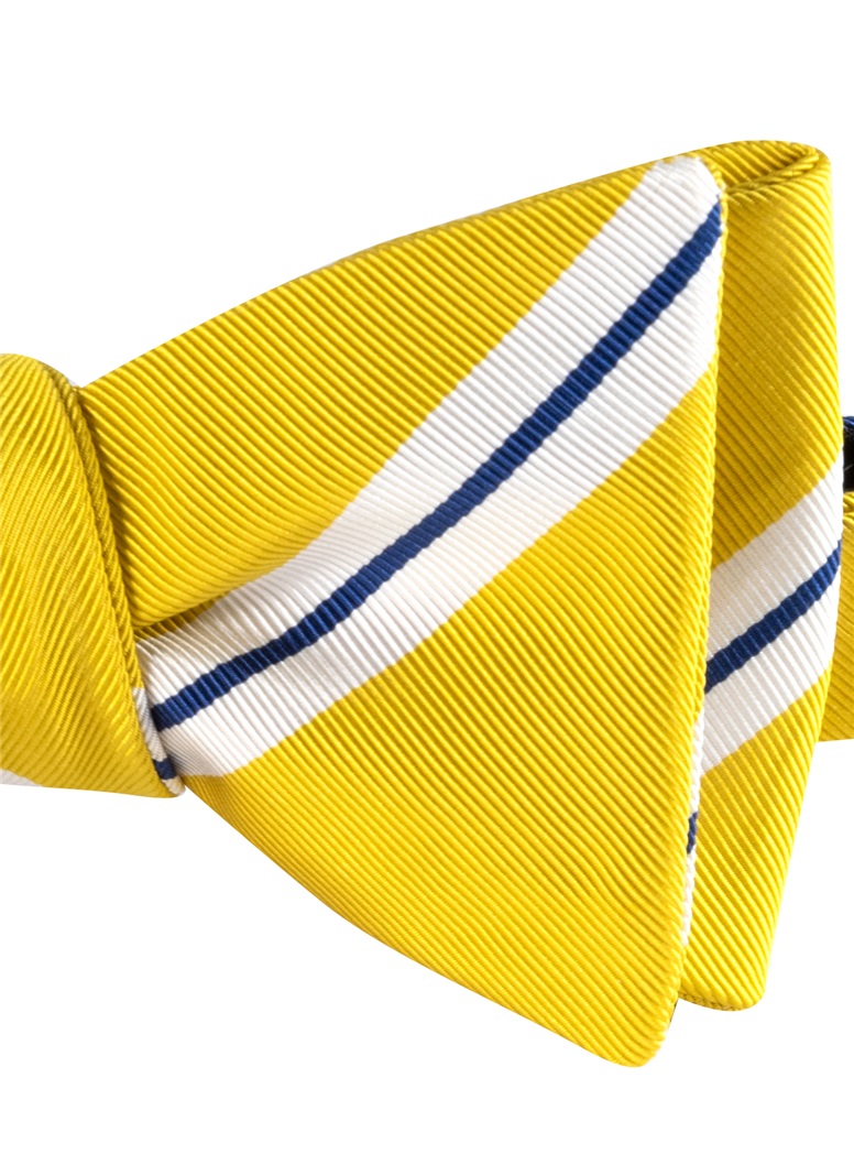 Mogador Striped Bow Tie in Lemon