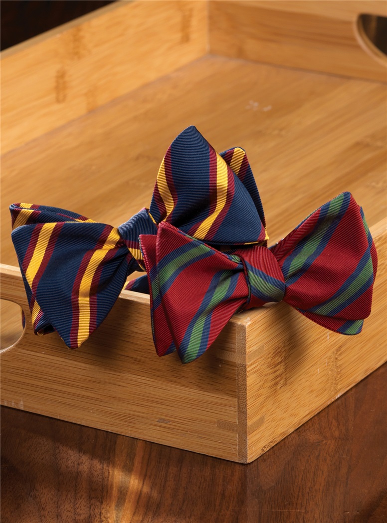 Mogador Striped Bow Tie in Ruby