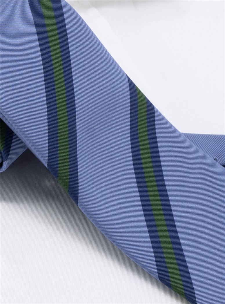 Mogador Silk Striped Tie in Mist