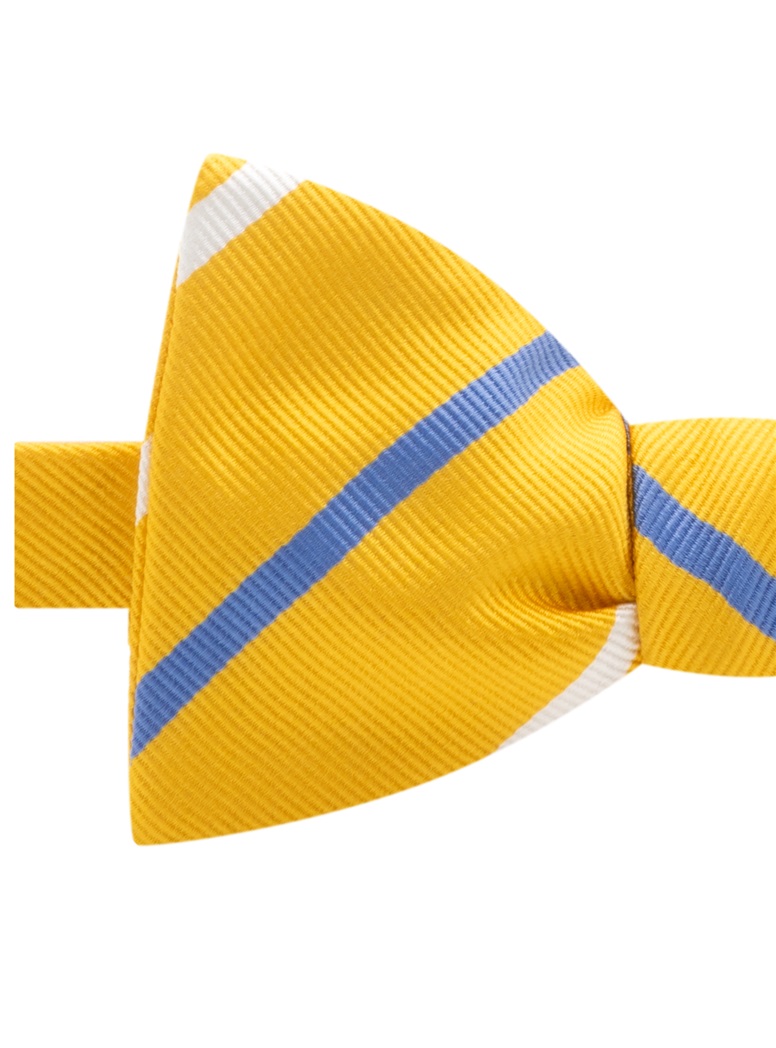 Silk Bar Striped Bow Tie in Sun