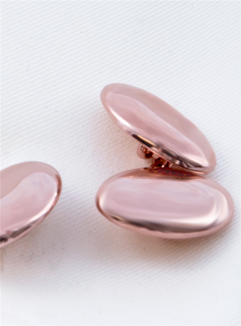 Rose Gold Stone Oval Cufflinks