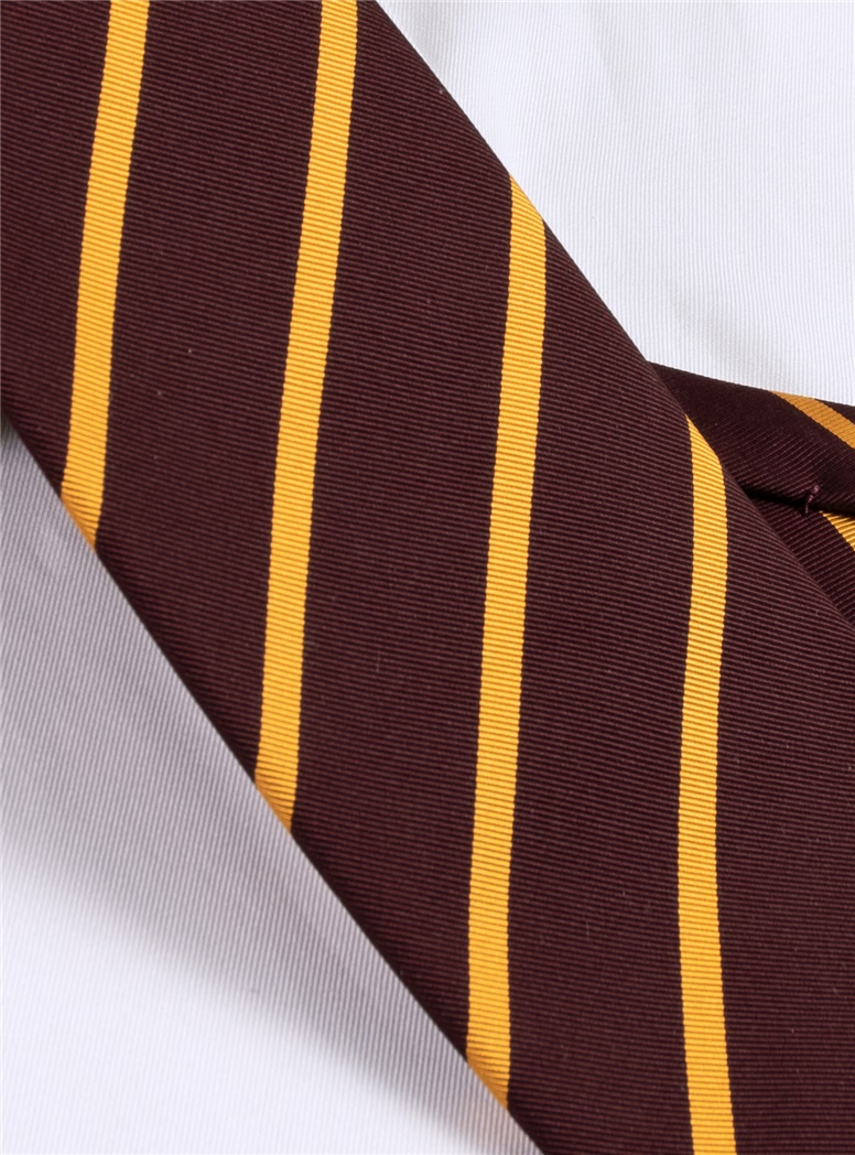 Mogador Striped Tie in Claret